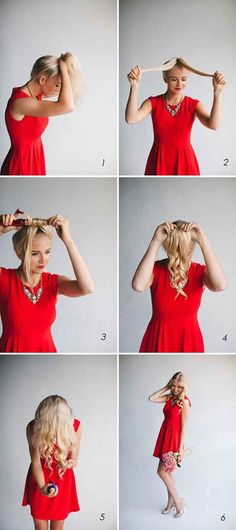 For quick curls, put your hair in a ponytail first and divide and conquer. | 26 Lazy Girl Hairstyling Hacks