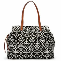 Black n White Tribal Printed oversize tote