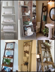Cool ideas for repurposing old ladders! Now if I just convince my husband to give the ladder to me!!!