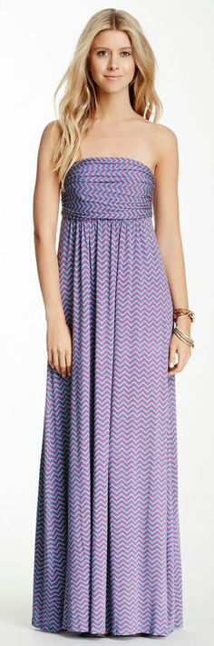 Chevron Strapless Maxi