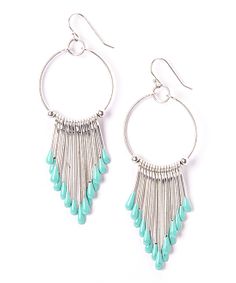 Silver & #Turquoise Fringe Earring